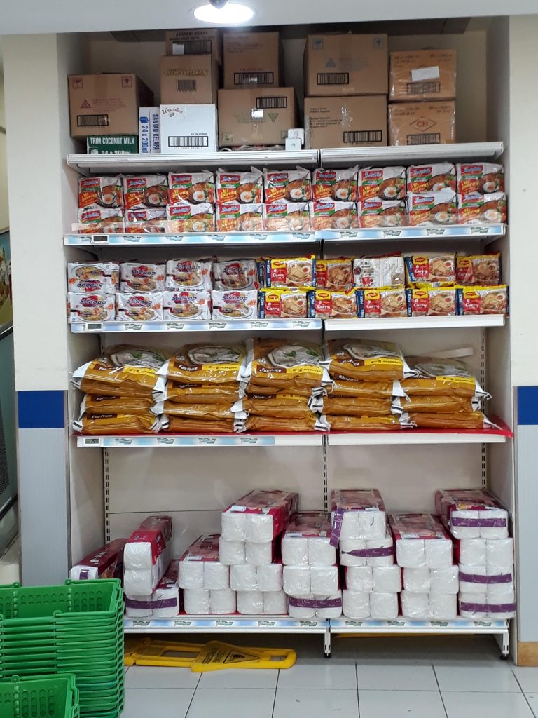 Well-stocked shelves at NTUC